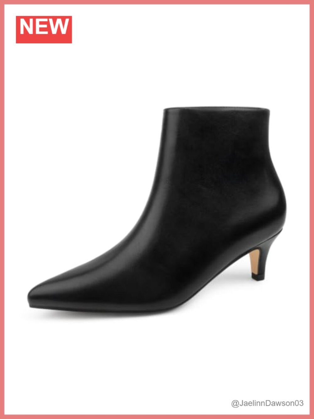 Kitten Heel Pointed Toe Ankle Boots with Side Zipper – Women's Booties